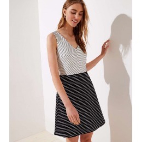 LOFT Dresses & Skirts - Loft Black/White Stripe Dress